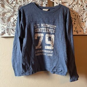 Universal Thread Long Sleeve Blue Tee with Graphic Print